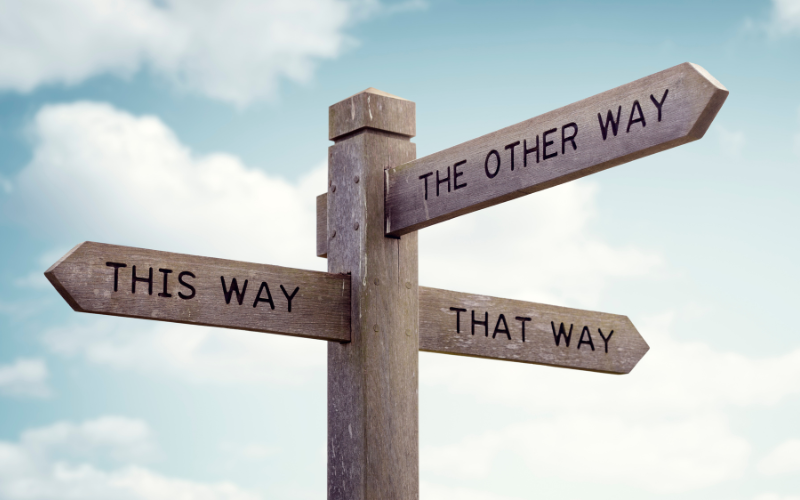 Image of crossroads going in different directions
