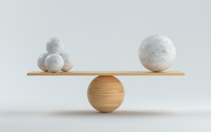 Scales with balls